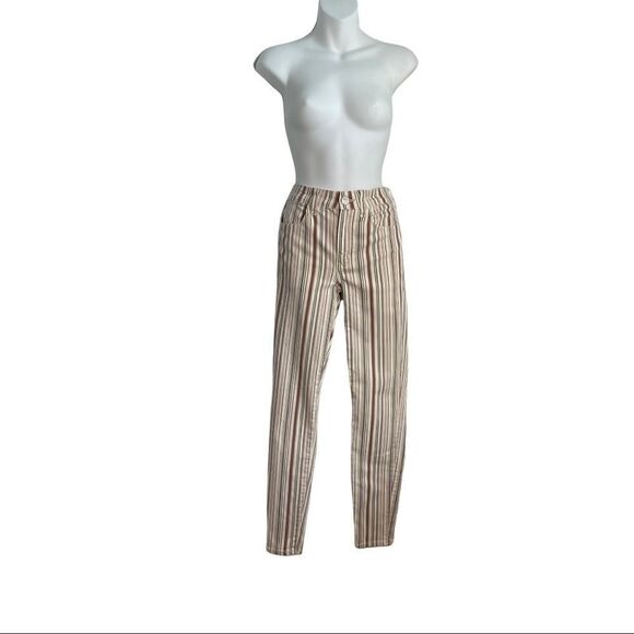 American Eagle Hi Rise Striped Jeggings Pants Brown Size 6 - Picture 4 of 13